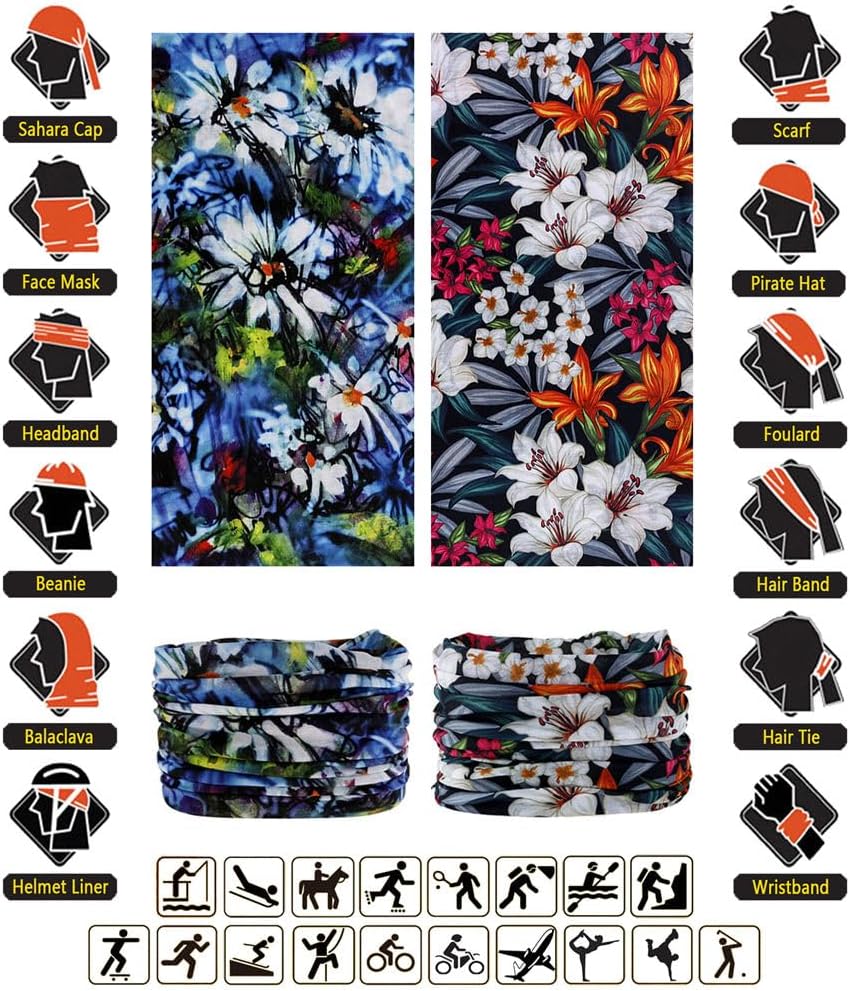 Headband Neck Gaiter Head Wrap Headwear Face Mask Magic Scarf Bandana for Men and Women
