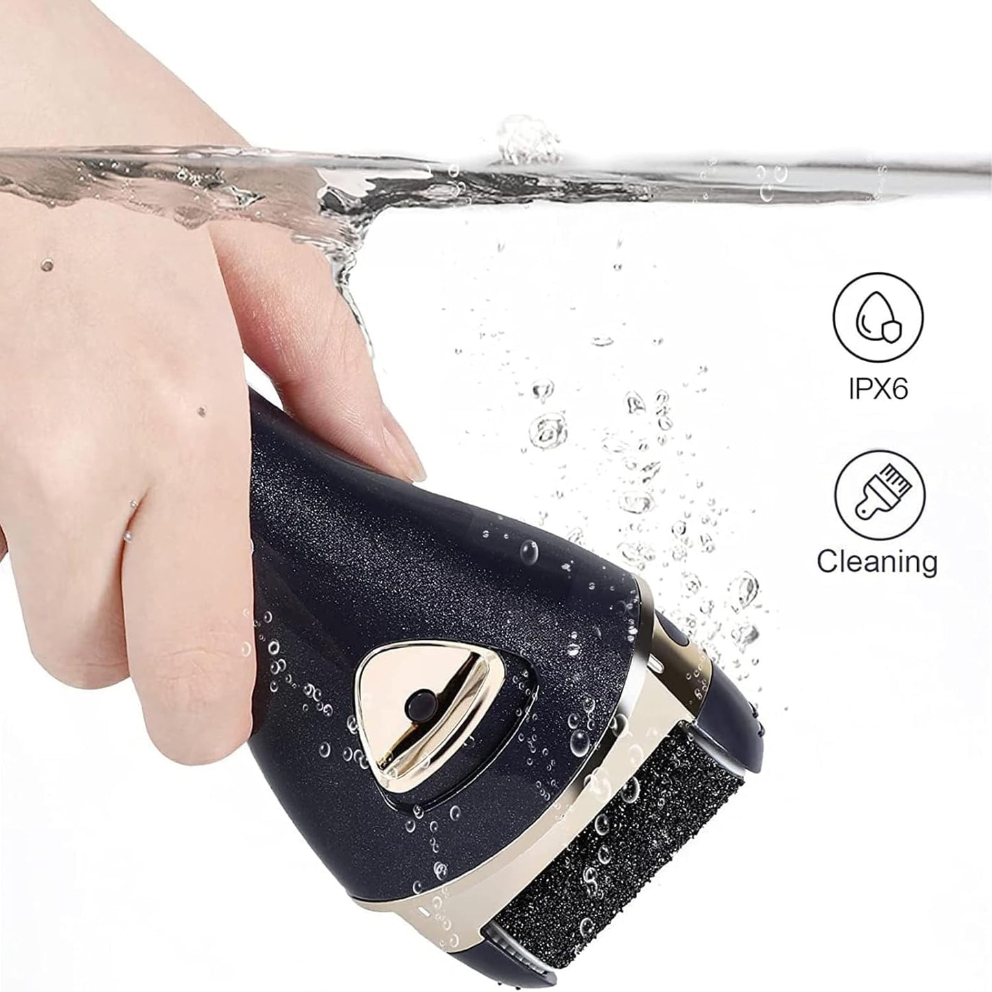 Electric Foot Callus Removers, Portable Electronic Foot File Pedicure Tools, Electric Callus Remover Kit, Professional Pedi Feet Care for Dead, Hard Cracked Dry Skin (Black)