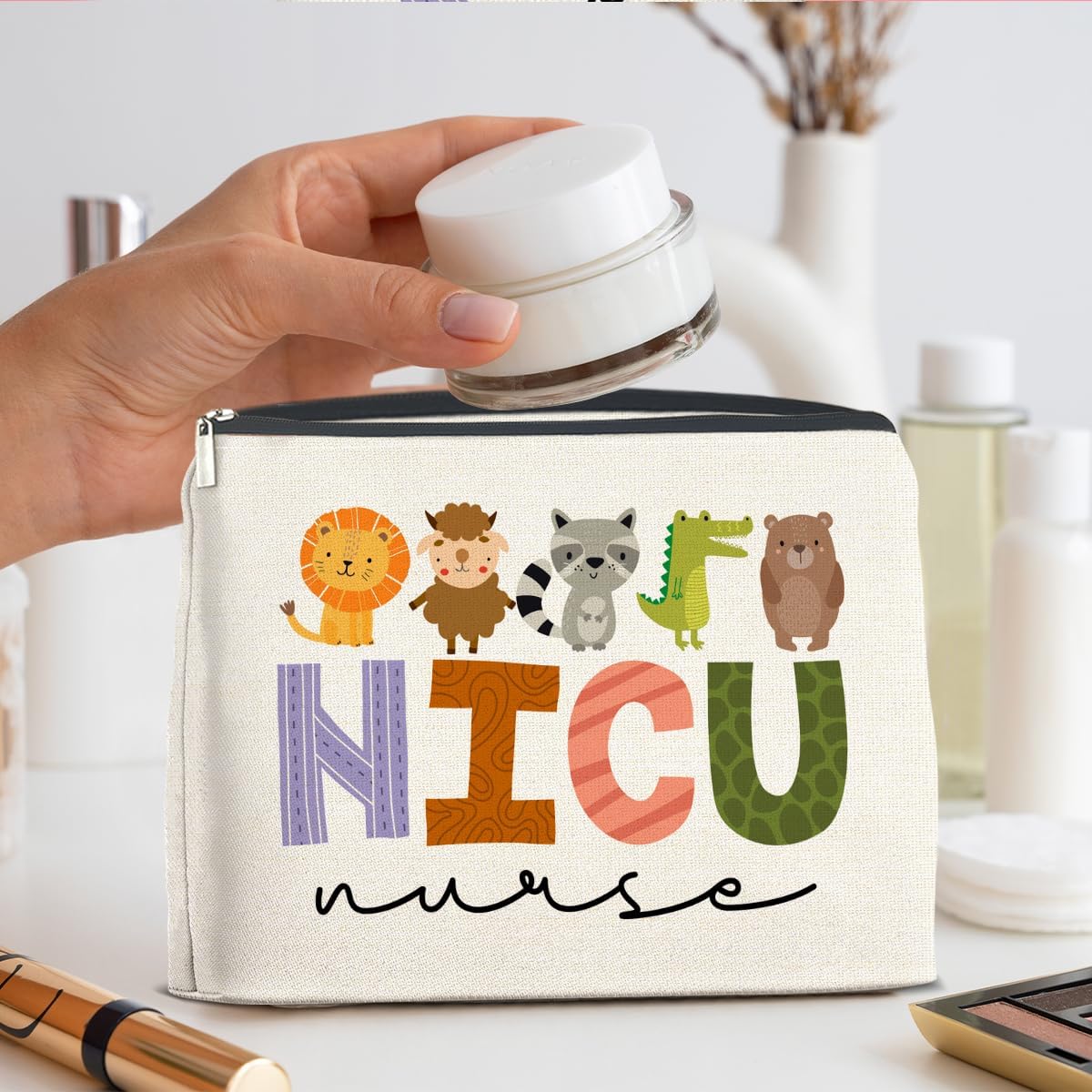 Nicu Nurse Makeup Bag Gifts for Women Nursing Gift Nicu Nurse Cosmetic Bag Zipper Pouch