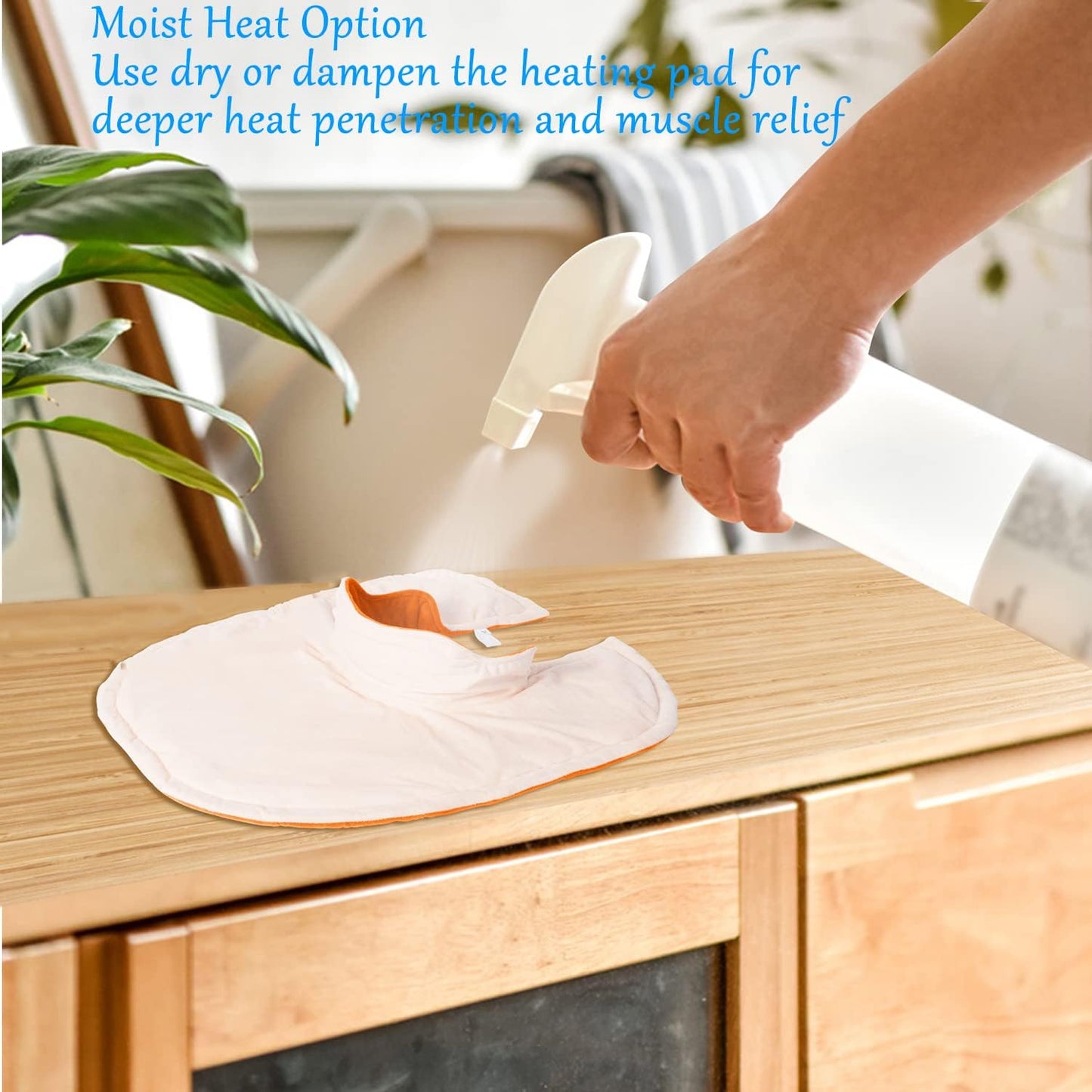 Electric Heating Pad for Neck and Shoulders, Far Infrared Heated Pad for Pain Back Relief, Weighted Electric Heating Pads with Auto-Off, Gifts for Women Men Mom Dad(L, Orange)