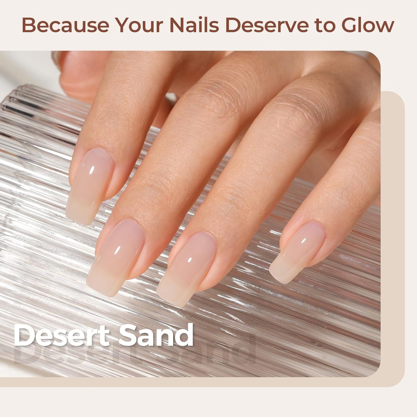 AILLSA Light Nude Gel Nail Polish Desert Sand Jelly Gel Polish Neutral Sheer Translucent Nude Gel Polish Long Lasting Milky Color Soak Off U V Gel for French Manicure Nail Art at Home 0.51 Oz