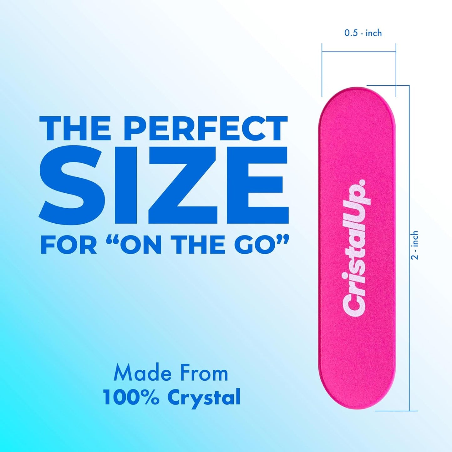 Crystal Nail File 1.6 in, Mini Glass File Ideal for Wallet, Durable, Gentle on Nails, Perfect for Travel, Home, Office and On the Go, Compact for Quick Touch Ups