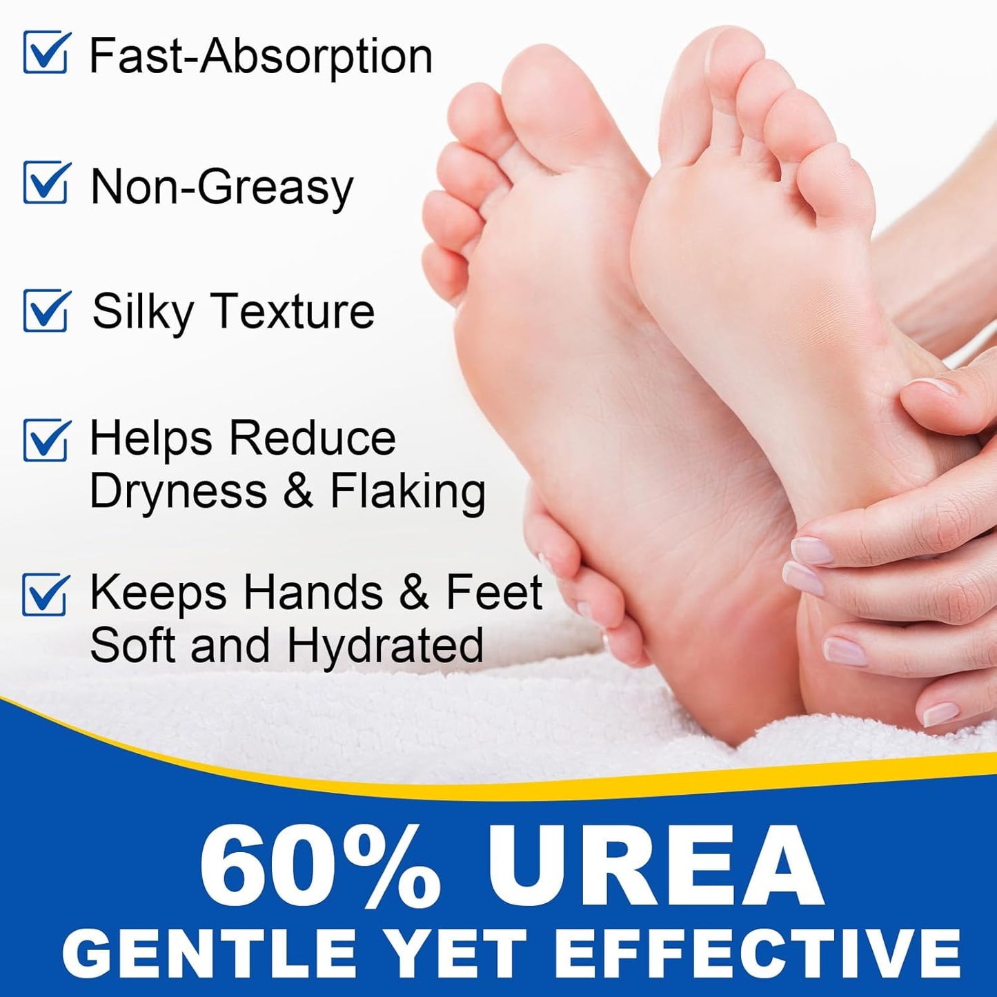 60% Urea Cream Stick plus 2% Salicylic Acid, Maximum Strength Urea Foot Cream Callus Remover for Dry Cracked Heels, Hands, Knees,Exfoliating Moisturizer, Dead Skin Remover Foot Balm 1.4oz (2pcs)