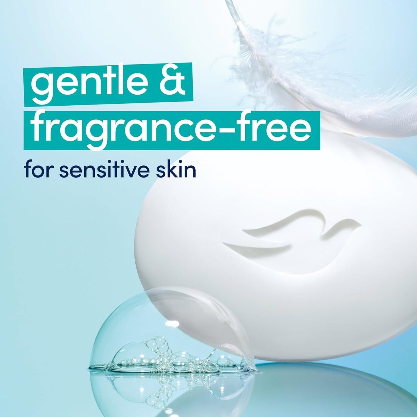 Dove Beauty Bar Soap Sensitive, 6 Bars for Sensitive Skin, Fragrance Free and Hypoallergenic 3.75 oz