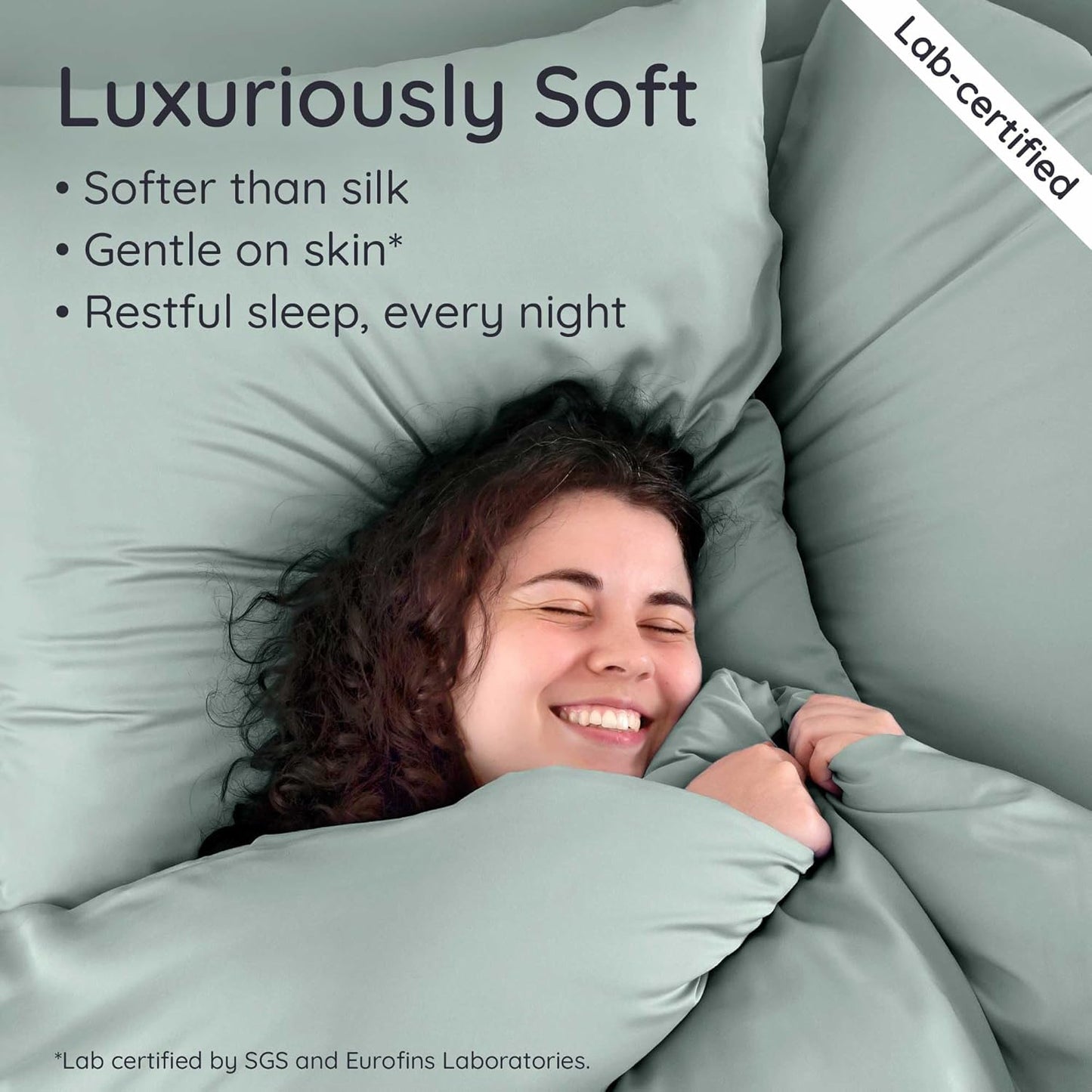 Bambaw 100% Viscose Derived from Bamboo Pillowcases King Size – Set of 2 King Size Cooling Pillow Cases for Ance with Envelope Closure, Breathable, Soft & Luxury Pillow Cases (Sea Glass)