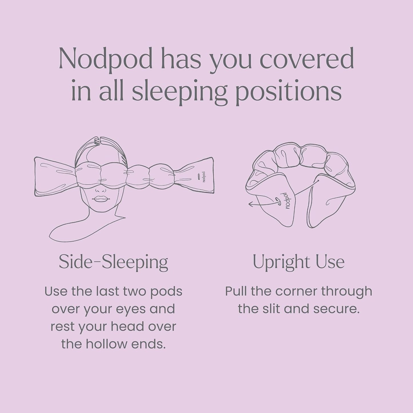 Nodpod Gentle Pressure Sleep Mask | Patented Light Blocking Design for Sleeping, Traveling & Relaxation - Wisteria