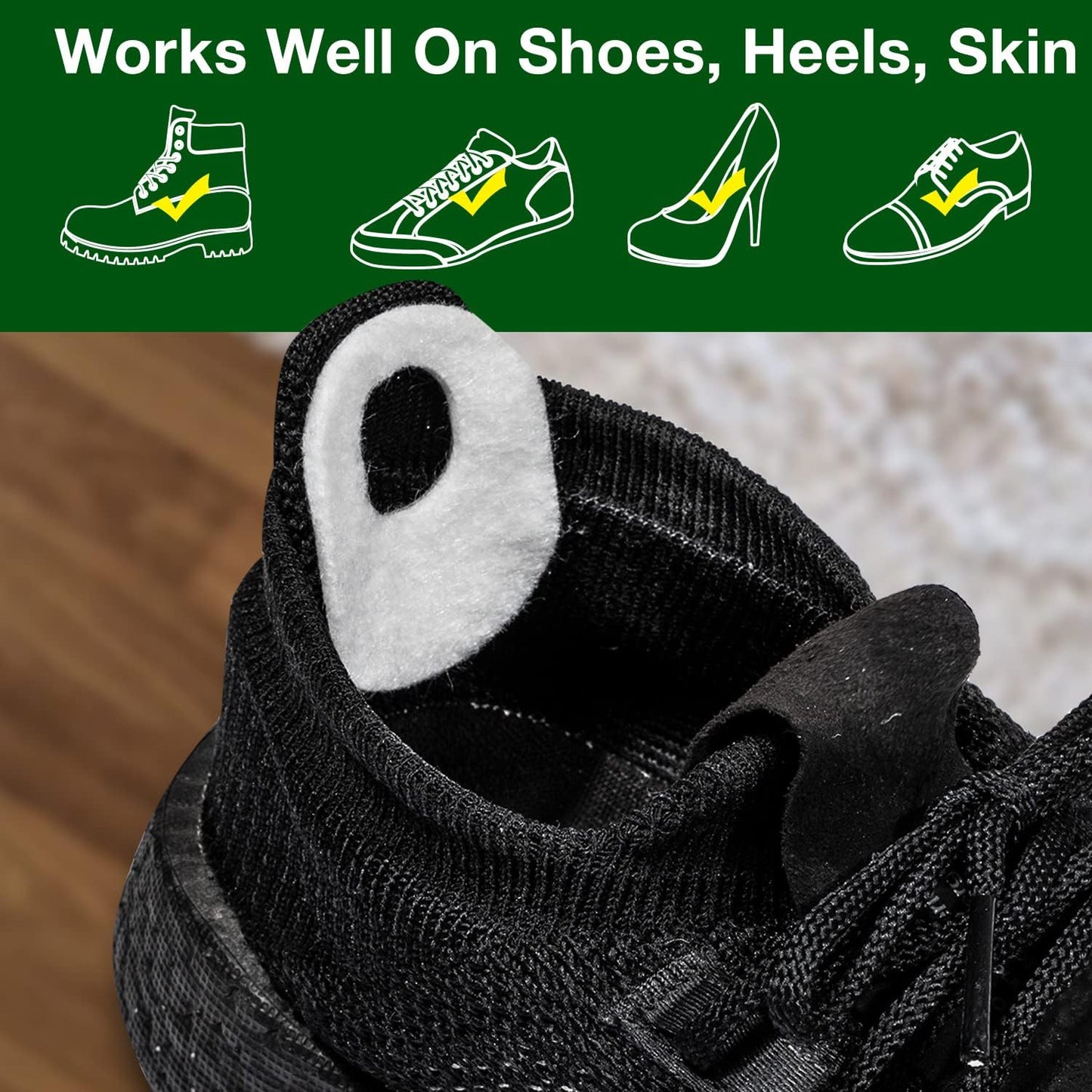 Welnove 84pcs Callus Pad with Water-Resistant Self-Stick Adhesive, Protects Foot, Heel and Toes from Rubbing and Friction,Oval Shape Design,Reduce Pressure and Friction from Shoes Rubbing-White