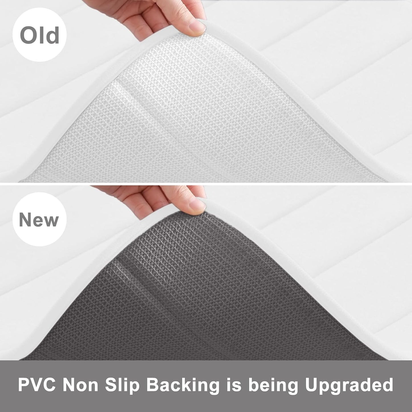 Buganda Memory Foam Bath Mat, 35.4" x 24", Ultra Soft and Non-Slip Bathroom Rugs, Water Absorbent and Machine Washable Bath Rug Runner for Bathroom, Shower, and Tub, White