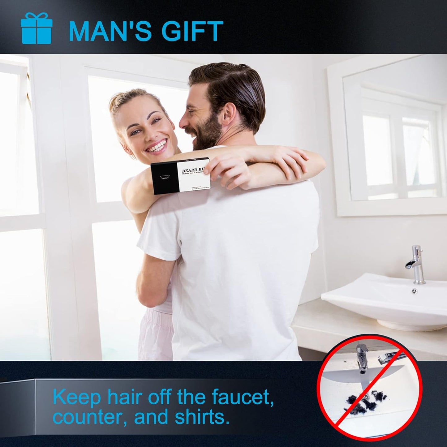 Beard Bib Apron Hair Catcher for Shaving Non-Stick Shave Cape Grooming Accessories Gifts for Men Husband Father