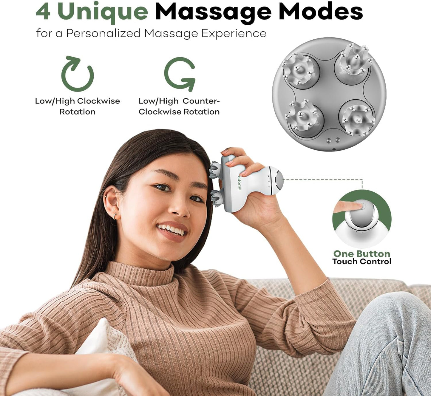 Electric Scalp Massager for Headache & Stress Relief - Cordless, Handheld Head Massager for Scalp w/ 84 Kneading Nodes for Deep Clean - Waterproof & Pet-Friendly Tool - Ideal Gift