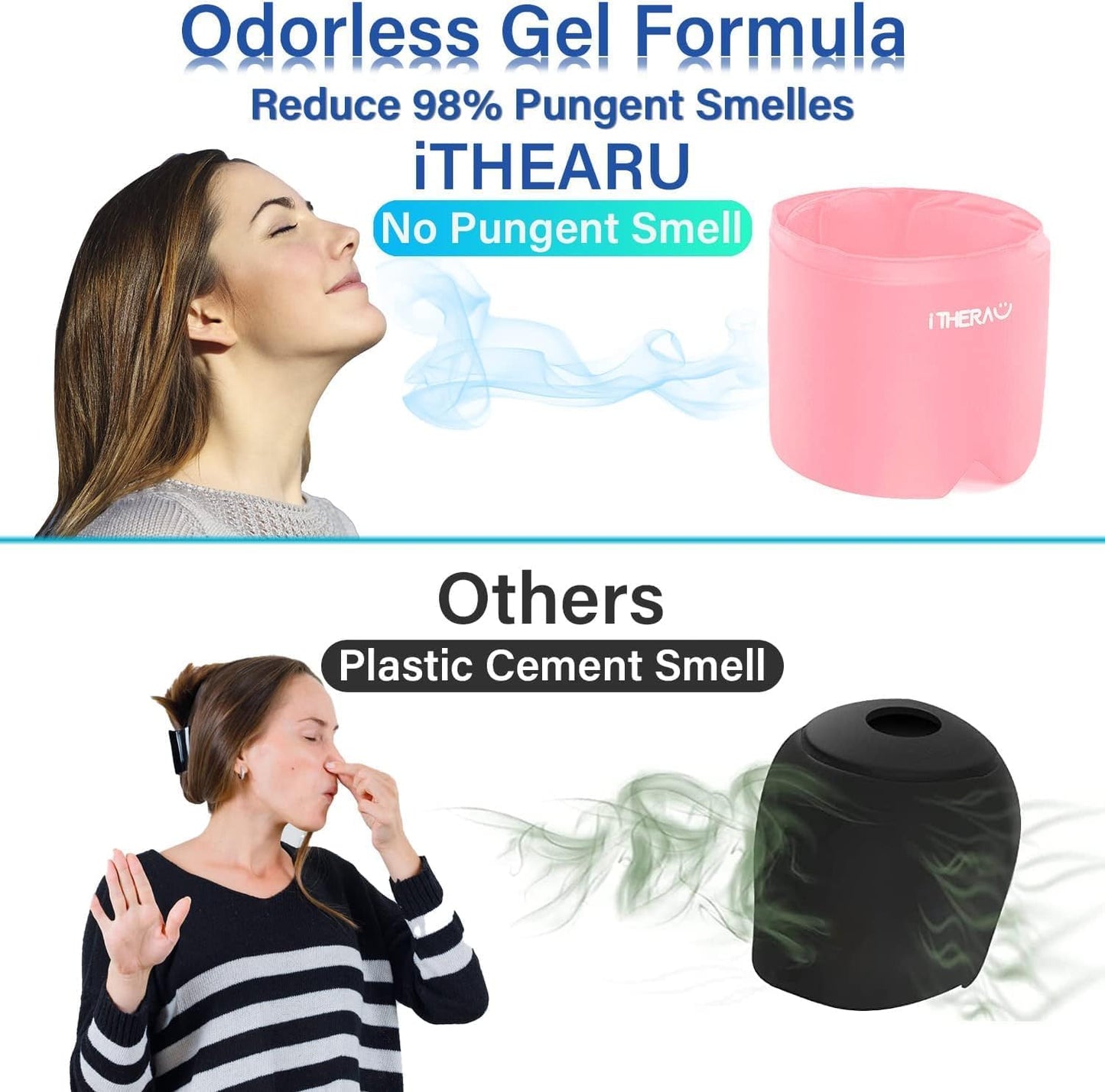 Migraine Relief Cap, Migraine Ice Head Wrap, Headache Ice Hat, Cold Therapy Headache Relief Cap for Migraine Eyes Mask Pink Headache Ice Pack for Puffy Eyes, Tension, Sinus & Stress Relief