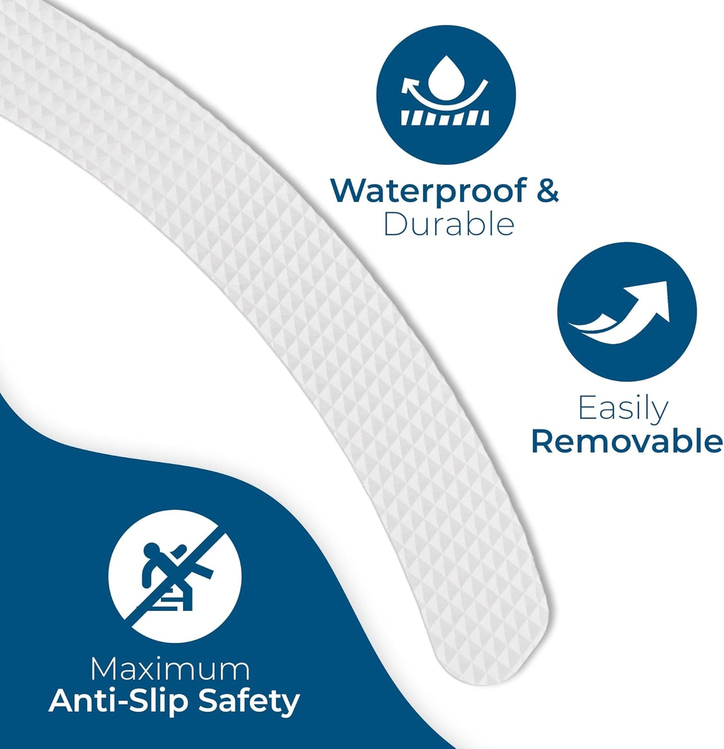 Homergy Anti Slip Shower Stickers 24 PCS, Invisible Non-Slip Shower Strips for Adults, Premium Adhesive Bath Tub Stickers (Clear)