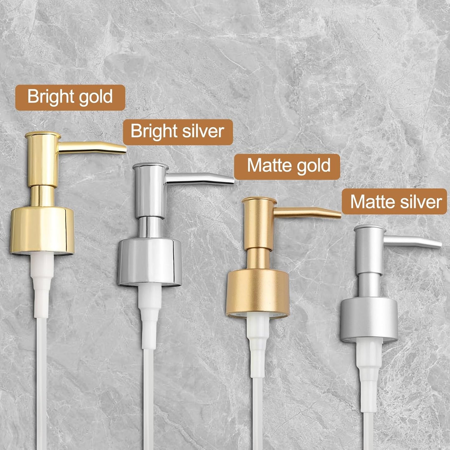 Lotion Soap Dispenser Replacement Pump for Bottles Fits 28/400 Thread Standard, for Dish Soap Refill Dispenser Kitchen Bathroom Worktop Bottles(Bright Silver)