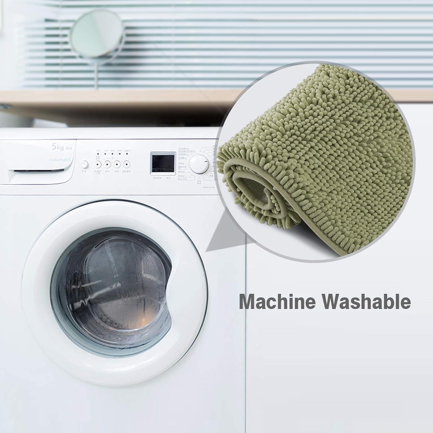 Chenille Bath Mats, Plush Absorbent Bath Mats Quick Dry, Soft & Machine Washable, Non Slip Carpet for Bathroom, Thick Bathroom Rugs, Shower Restroom Rug Mat, Alfombras De Baño, Bathrugs Matts,34"x21"