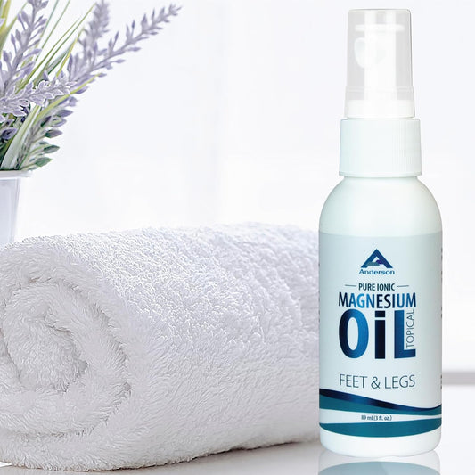 Magnesium Oil Spray for Feet and Legs | Made in The USA | Topical Ionic Magnesium Chloride Lotion for Body Joints | Promotes Relaxation, Relief from Muscle Cramps, 3oz