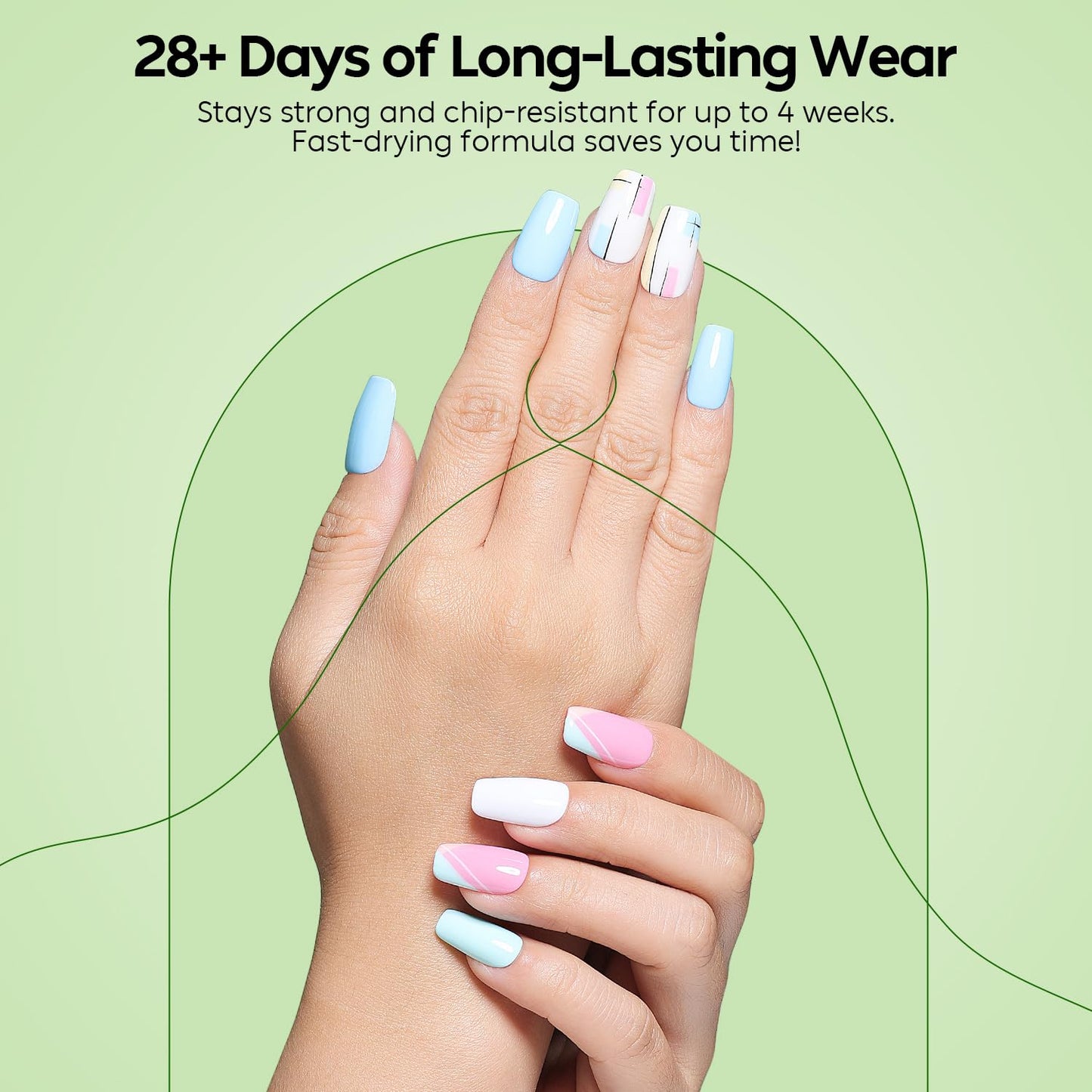 Luxbon 12 pcs Gel Nail Polish Set - Summer Color Set Long Lasting Gel Polish, uv led Soak Off Nail Art Designs Manicure Kit 009