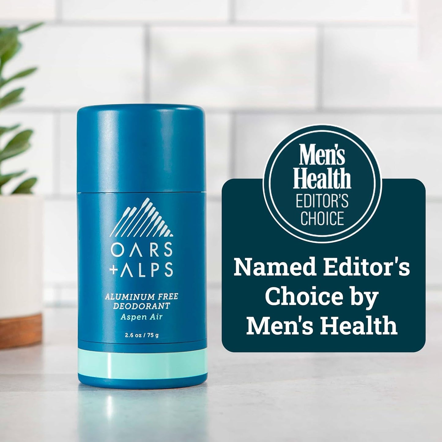 Oars + Alps Deodorant for Men & Women, Aluminum Free Deodorant for Men, Dermatologist Tested, Clean Ingredients, Non Toxic, Vegan, Long Lasting, Odor Protection, Aspen Air, 1pk, 2.6oz