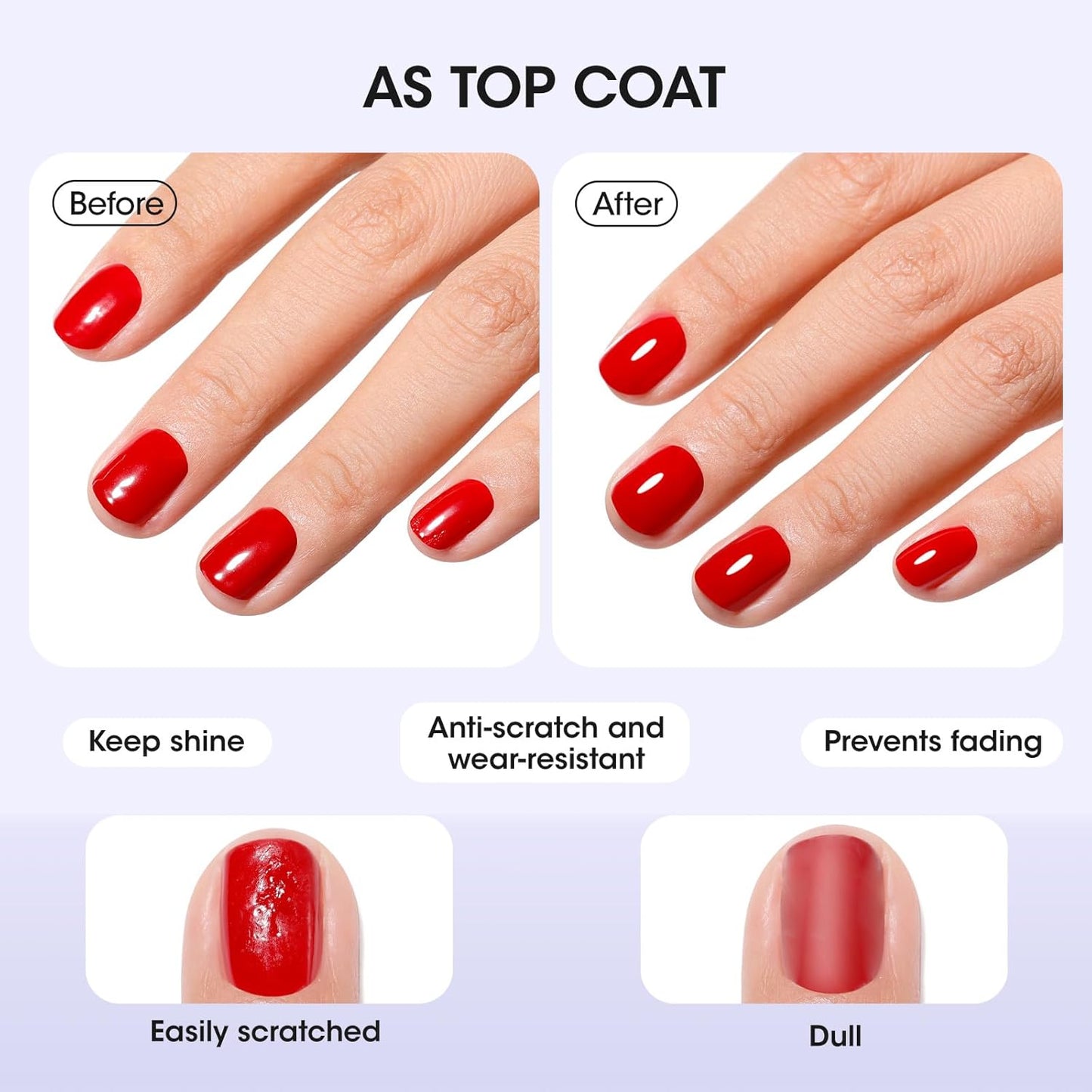 Gellen 3-In-1 Clear Nail Polish Base Top Coat & Strengthener, Sheer Nail Polish Hydrates Strengthens Nourishes Weak Damaged Dry Nails, Keratin & Vitamin E Formula, Hema Free, Non-toxic, Anti-yellowing