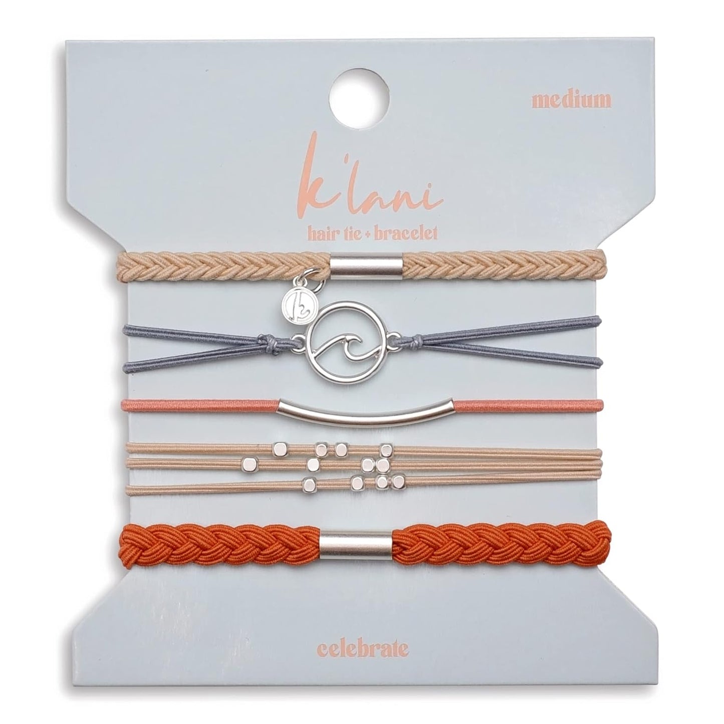 K'lani Hair Tie Bracelets for Women - Elastic Hair Bands That Double as Stylish Jewelry - Celebrate - Large