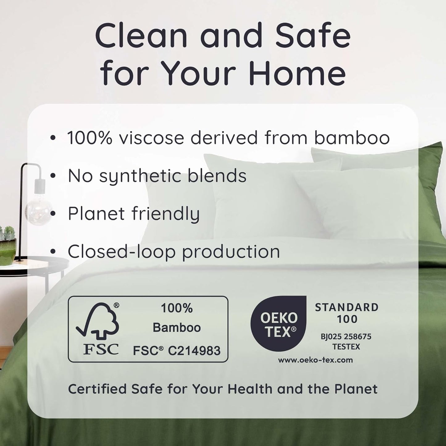 Bambaw 100% Viscose Derived from Bamboo Pillow Cases Queen Size Set of 2, Queen Cooling Pillow Cases with Envelope Closure, Breathable & Super Soft, Anti Acne Pillowcases (Olive)