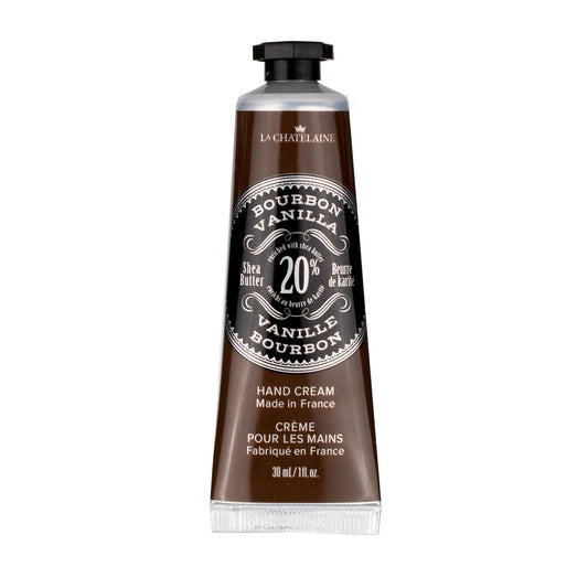 La Chatelaine 20% Shea Butter Hand Cream Travel Size, Men, Unisex, Organic Argan Oil, Moisturizing, Nourishing, Extra-Rich Hand Lotion, Made in France, Paraben Free, 1 oz / 30ml (Bourbon Vanilla)