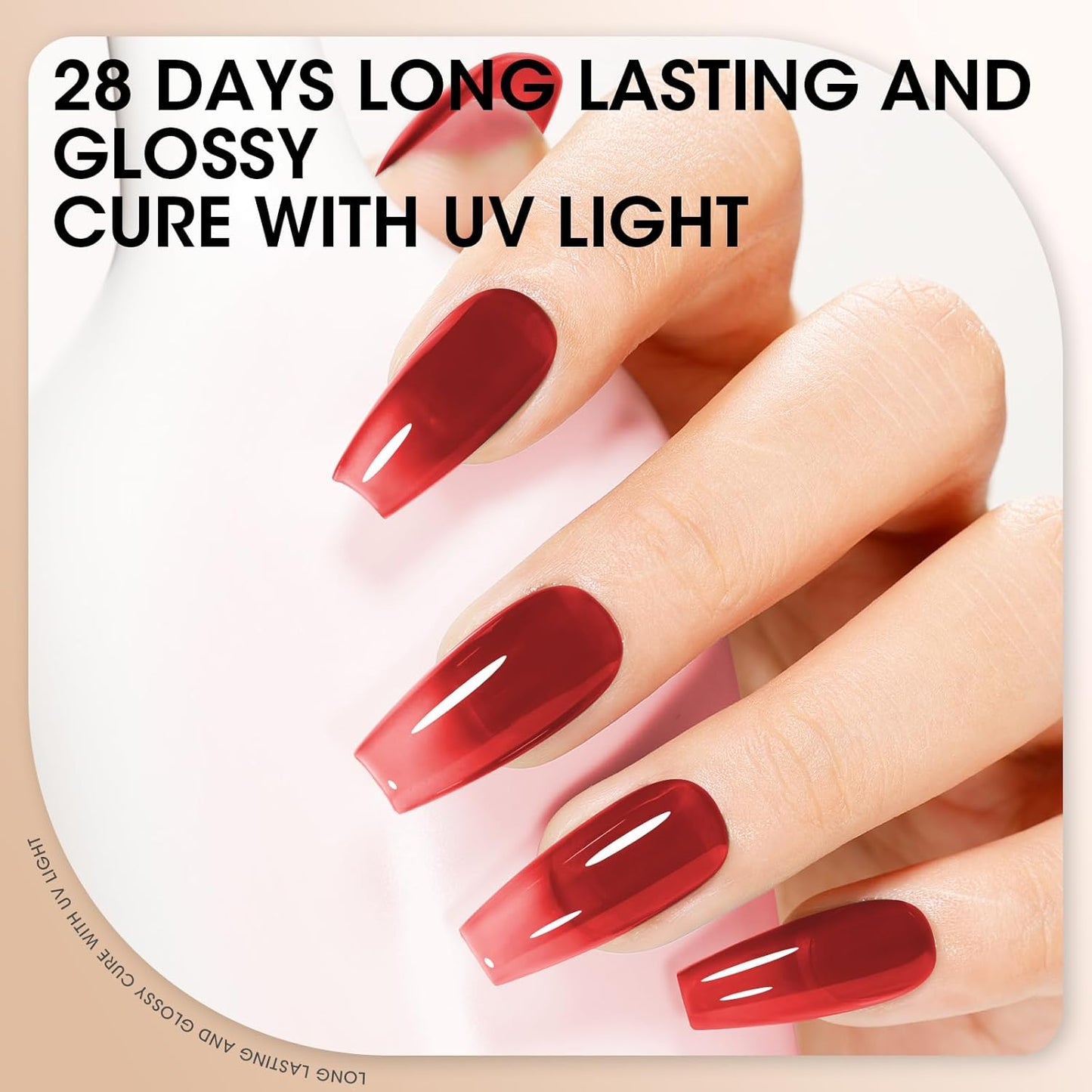 GELLEN Bright Neon Gel Polish, Sheer Pastel Jelly Nail Polish Gel, UV Light Quick Dry Long Lasting, Soak Off Glass Rainbow 6 Colors Set for Women Girls Acrylic Fingernail Toe Nails, Non Toxic