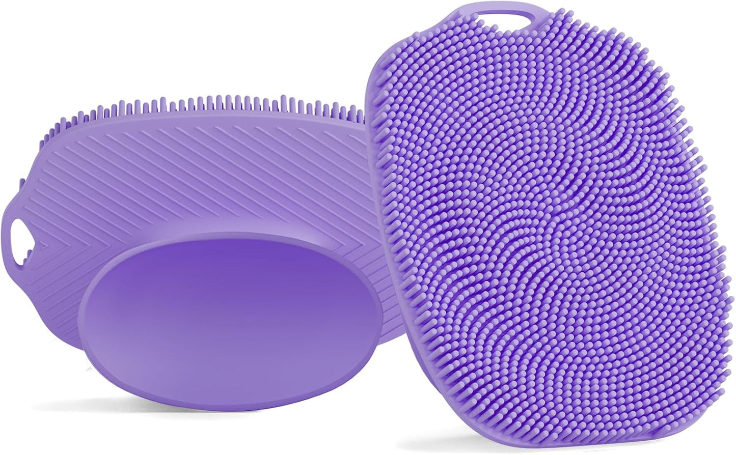 2 PCS Face Scrubber, Soft Silicone Face Exfoliator with Suction Cup for Man and Women Deep Skin Clean, Gentle Facial Cleaning Brush Suitable for All Sensitive Skin (Purple)
