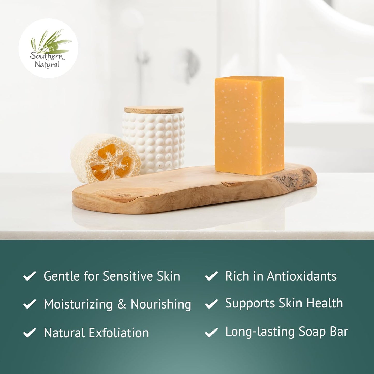 Southern Natural Goat Milk Soap Bar - 3 Pack Essential Oil Blend - For Dry Sensitive Skin. Natural Handmade Face & Body Soap For Men & Women. (Net 12 oz)