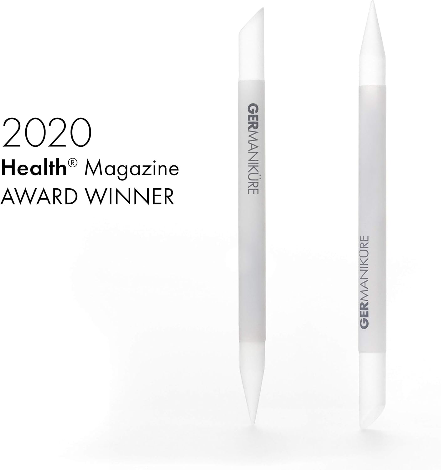 GERMANIKURE 2 Pc Glass Bundle - Crystal Glass Cuticle Stick & I'm Aware That I'm Rare Nail File Set in Suede Sleeves – Handmade in Czech Republic – Cuticle Pusher, Callous Remover, Fingernail File