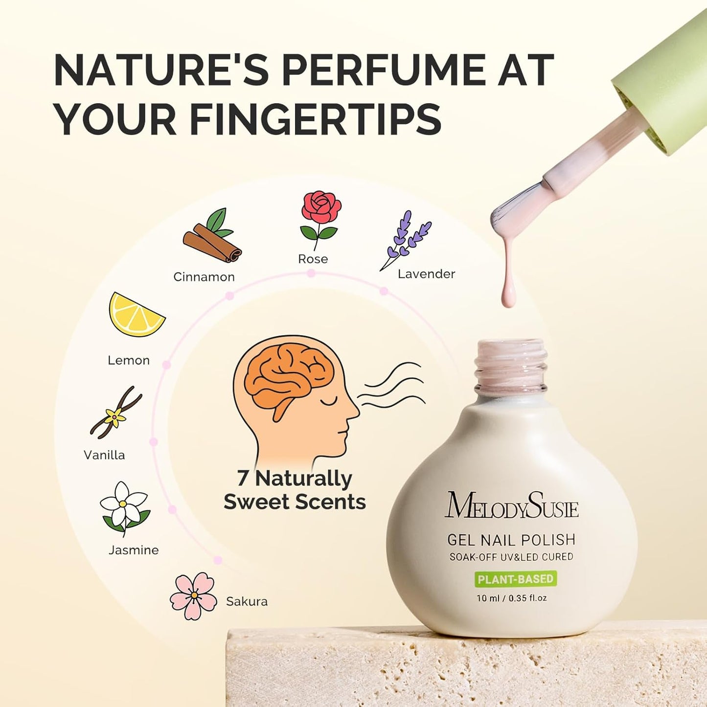 MelodySusie Plant Based Gel Nail Polish Set,Spring and Summer Macaron Colors,Hema Free,Soak Off UV LED Gel Polish Nail Art Manicure Salon DIY at Home 8Pcs 10ml/0.34 fl oz