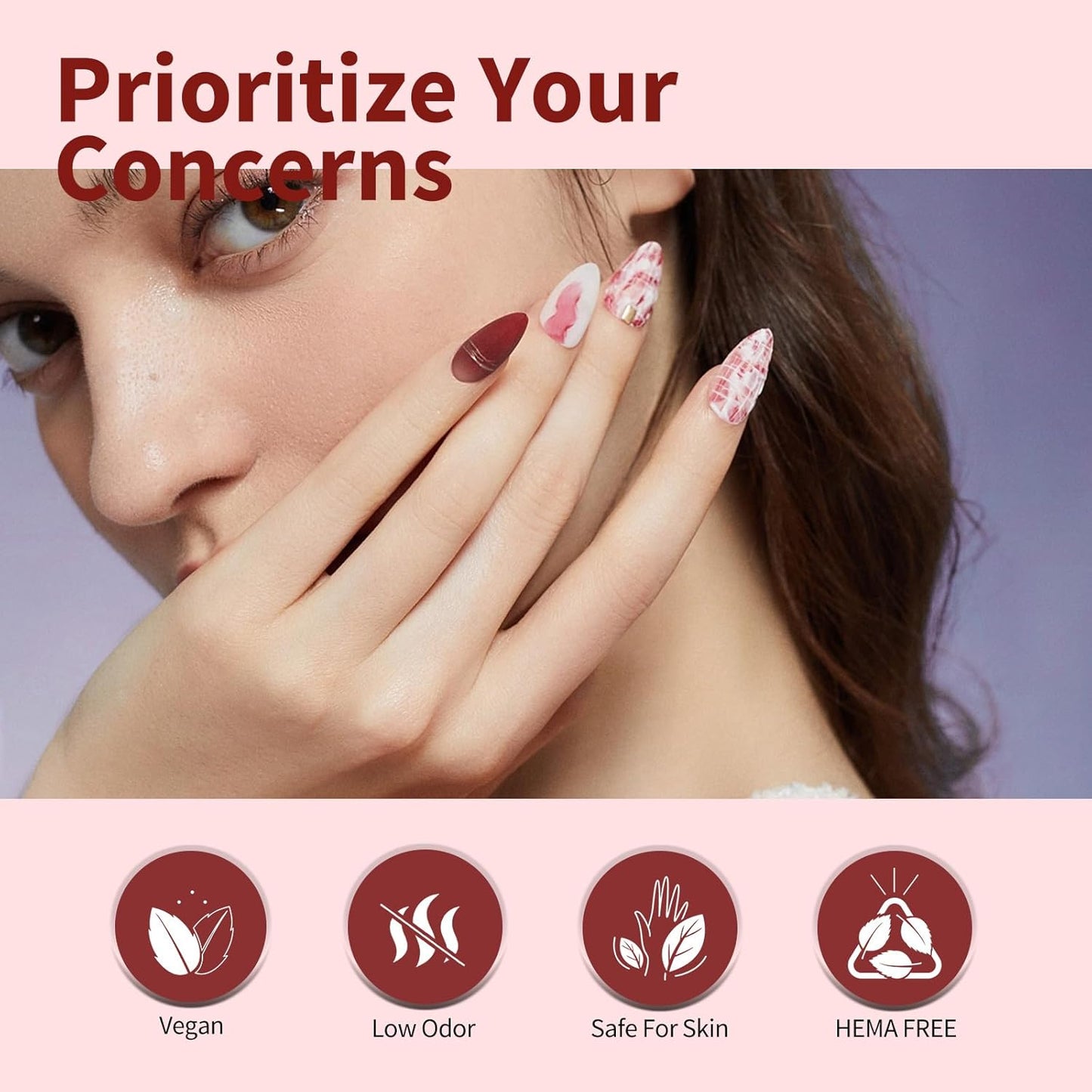 CANNI 6Pcs 9ml Hema-Free Red Gel Nail Polish Set- Dark Red Burgundy Glitter Gel Polish Kit DIY at Home Salon Christmas New Year's Gifts for Girls