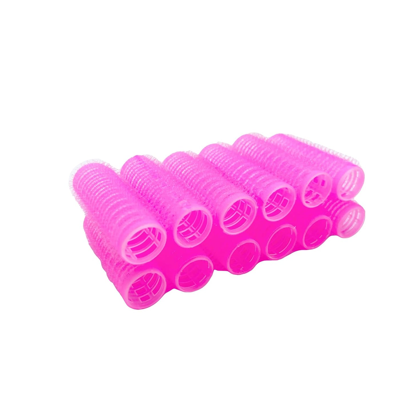 Hair Curler, 12PCS Roller for Medium Short Hair, Heatless Curler for Bangs, Plastic & Gel, Creates Natural Curly Hairstyle, Pink