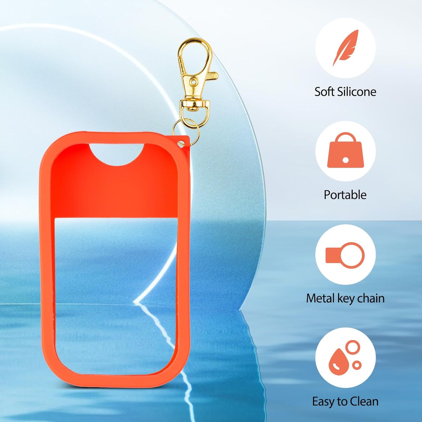 VANEST Silicone Case Compatible with Touchland Hand Sanitizer Spray, Protective Case with Keychain for Spray 1 fl oz