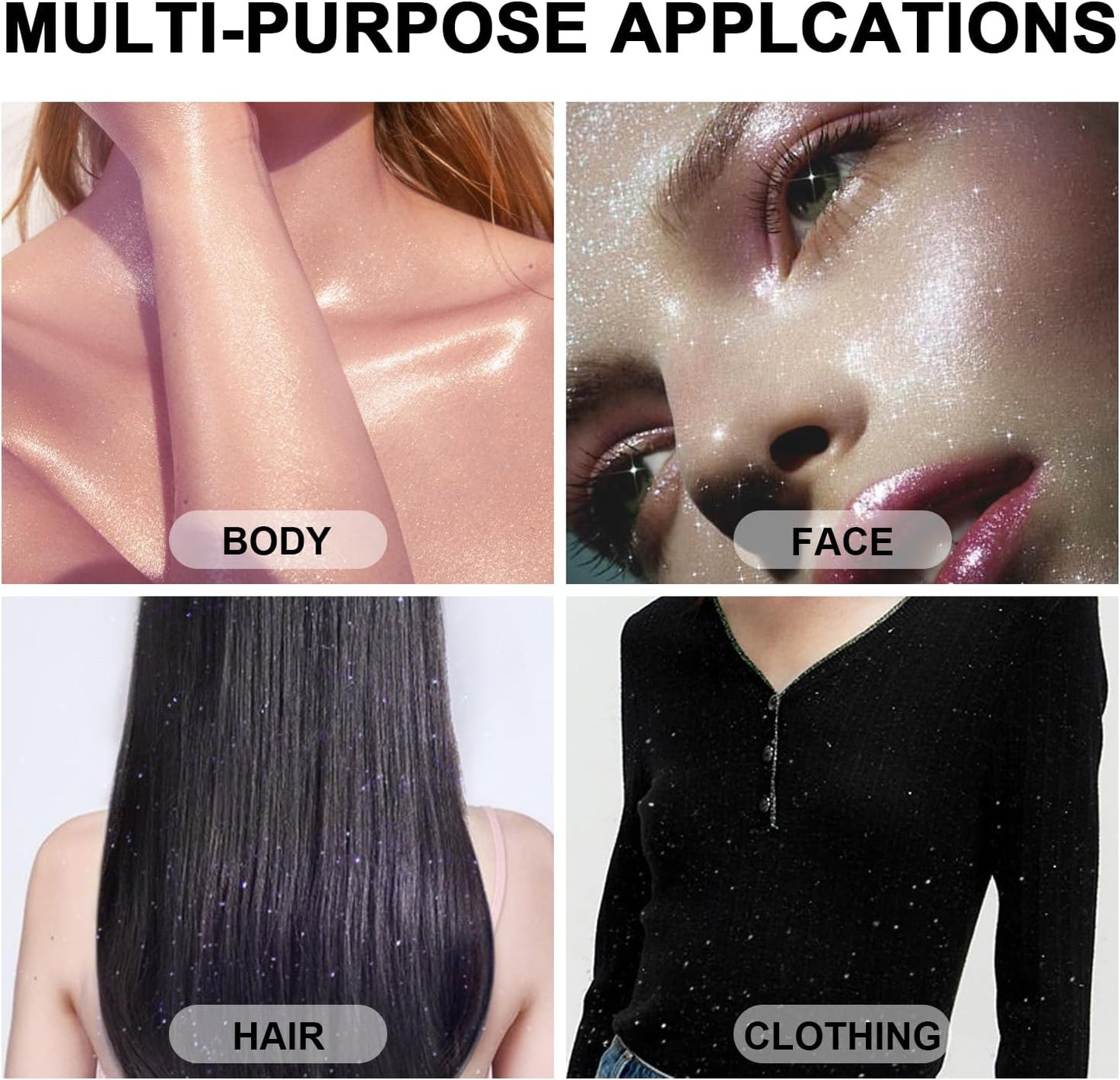 Hair and Body Glitter Spray, 1PC Purple Glitter Hairspray Dry Powder Makeup for Clothes, Festival Rave Prom Loose Sparkle Powder,Holographic Ultra Fine Resin Glitters for Crafts,10g (Purple)