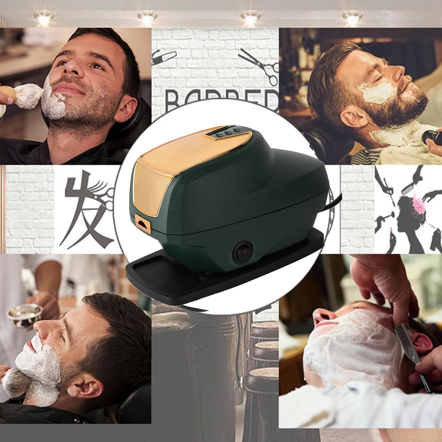 Hot Lather Machine, Hot Lather Machine for Barbers, Barber Shop Lather Warmer Machine, Household Heated Shaving Cream Dispenser (US Plug 110V)