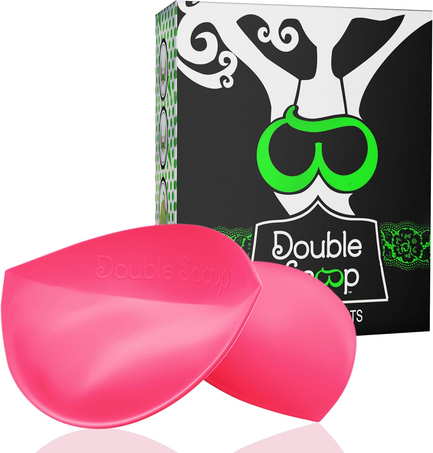 Double Scoop® Push Up Inserts w/Bonus Tape Sticky Strips, Instant Breast Implants, Replacement Bra Pads