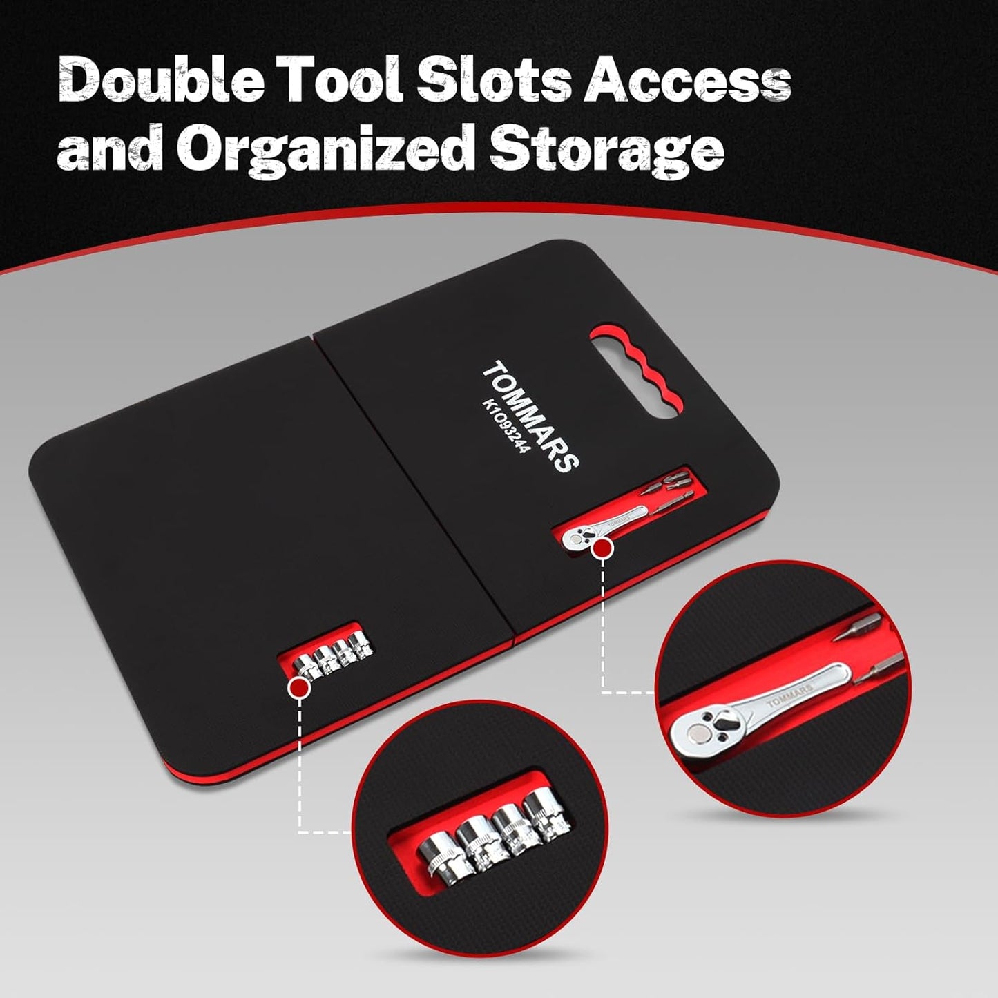 TOMMARS 0.9" Foldable Thick Kneeling Pad, 2 Fold Comfortable Foam Knee Pads Cushion Mat for Gardening, Yardwork, Workshop Repairing