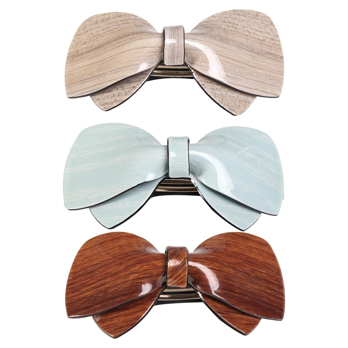 Hair Barrettes For Women - 3Pcs Butterfly Barrettes for Thick Hair French Design with Beautiful Lines Elegant and Stylish - Perfect Hair Accessories for Women (muwen)