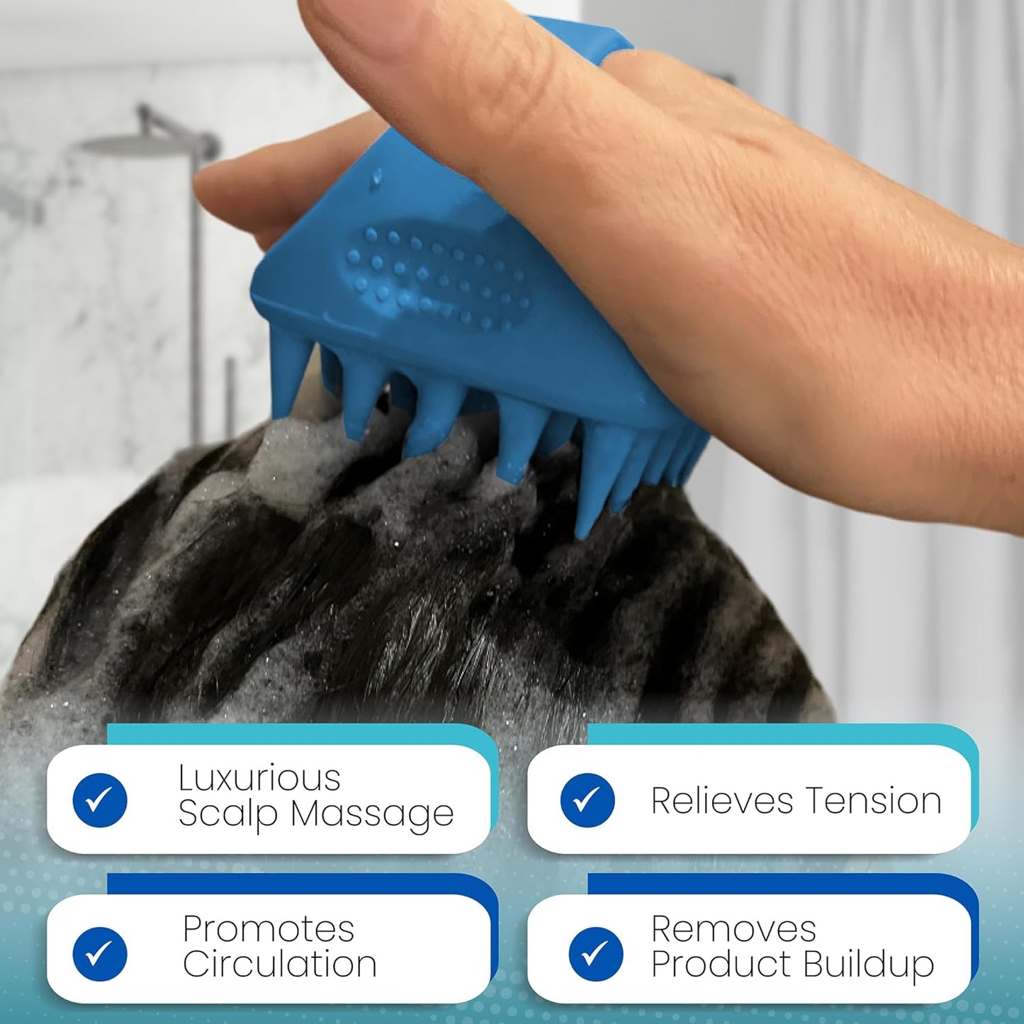BONDI HOME & SPA - Hair Scalp Massager - Shampoo Brush for Scalp-Care - Promotes Healthy Hair Growth - Premium Silicone Scalp Brush to Exfoliate & Refresh