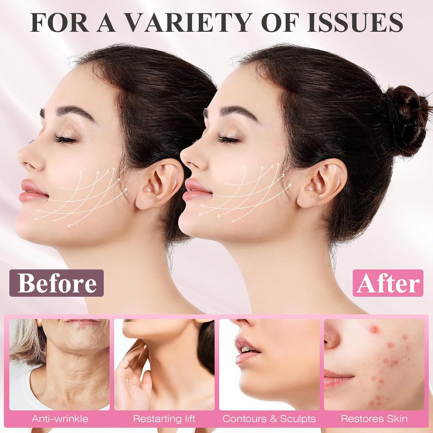 Chin Strap for Sleeping,Double Chin Reducer,Adjustable Chin Strap,Jaw Strap,Jawline Shaper,V Line Lifting Mask,Pink,M