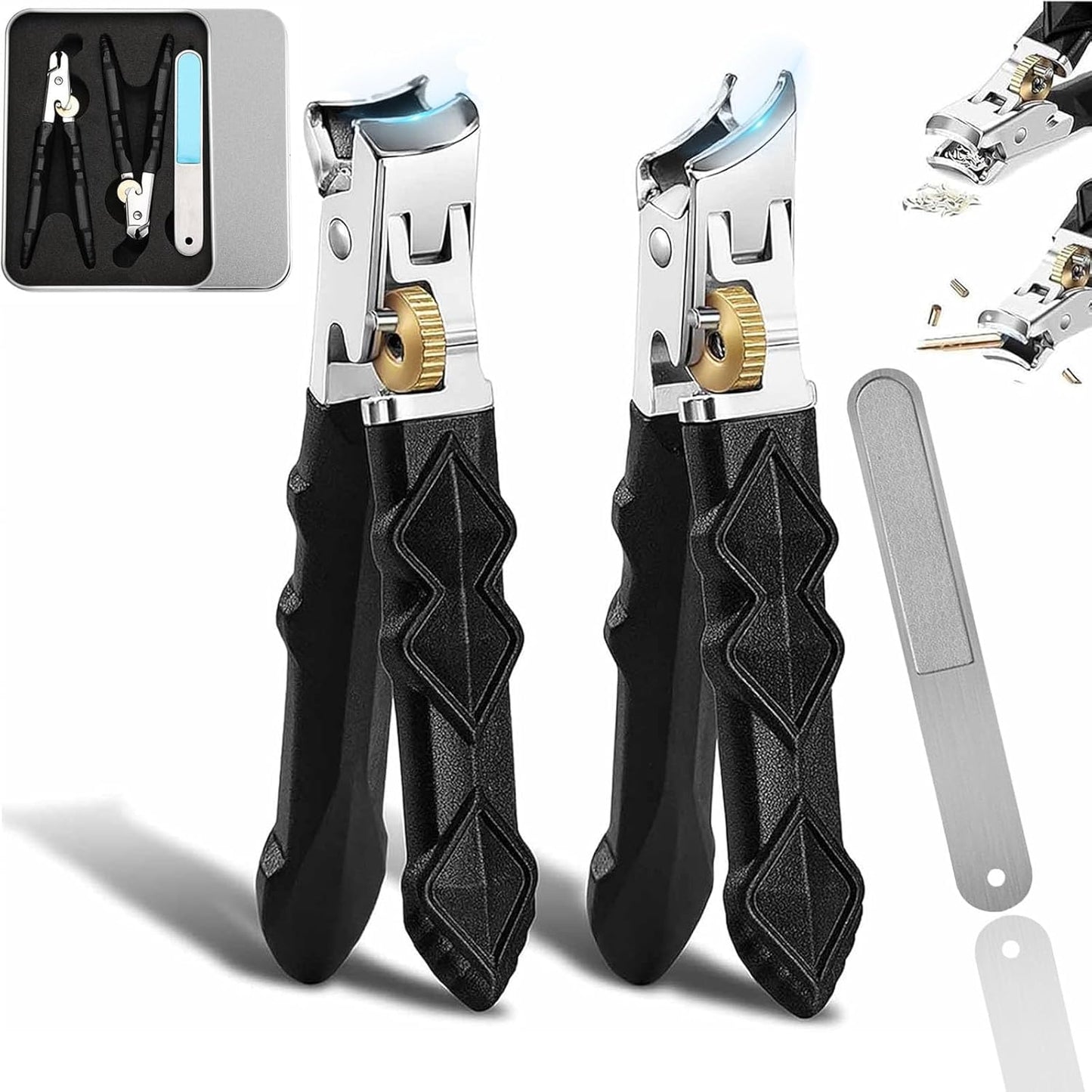 Fanyil Orthoclip, Toenail Clippers for Thick Toenails for Seniors, Wide Jaw & Angled Tip Clippers for Thick & Ingrown Toenails, Ultra Sharp Slanted Nail Clippers with Long Handle for Men Women