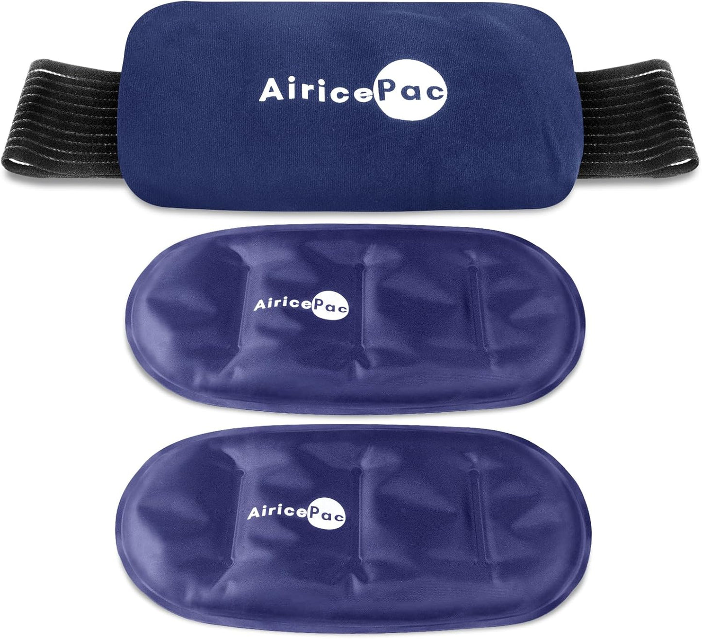 Reusable Hot and Cold Ice Packs, 3-Piece Set, Adjustable Gel Wraps for Back, Knees, Shoulders, Arms and Legs