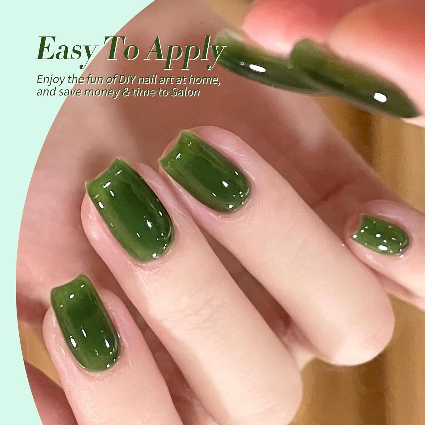 Born Pretty Jelly Green Milky White Gel Nail Polish Christmas Transparent Sheer Colors Gel Nail Kit for Salon Gel Manicure and Nail Art DIY at Home 6 Colors