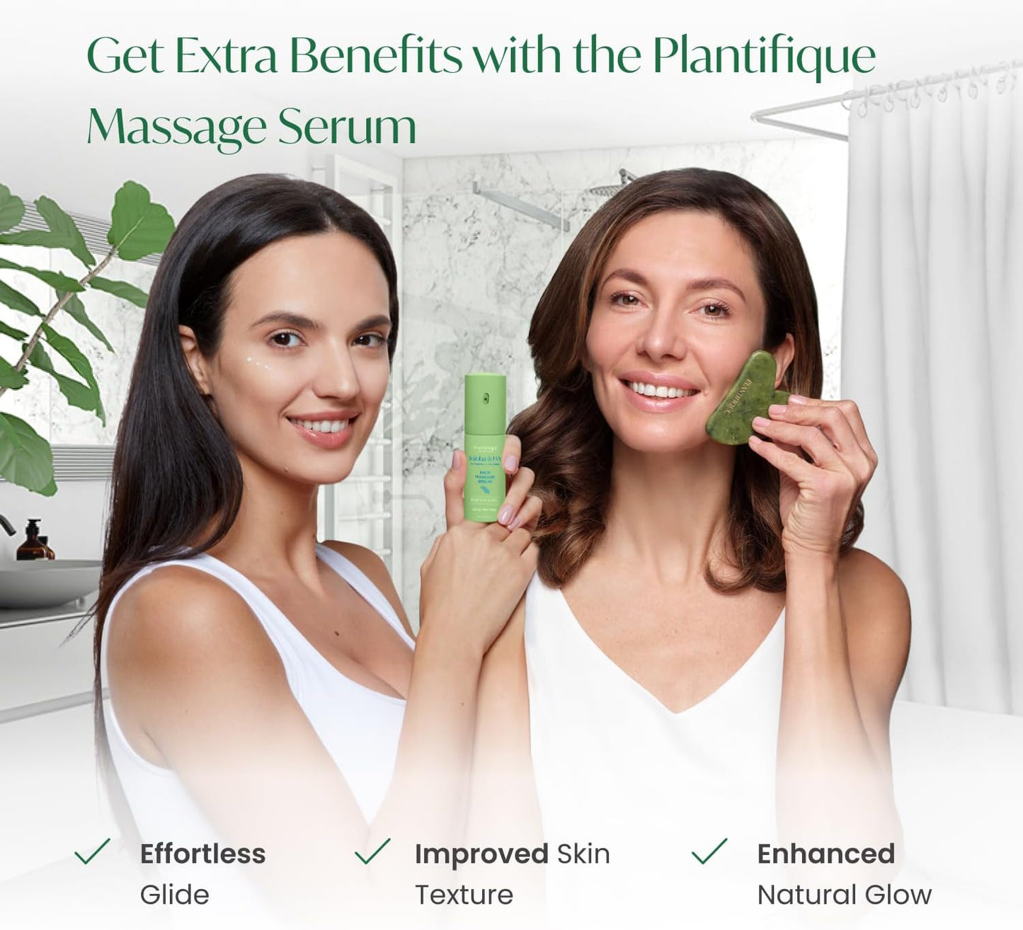 PLANTIFIQUE Gua Sha Facial Tools | Gifts | Massage Tool | Jawline Sculptor | Face Sculpting Tool for Your Skin Care Routine | Jade Guasha