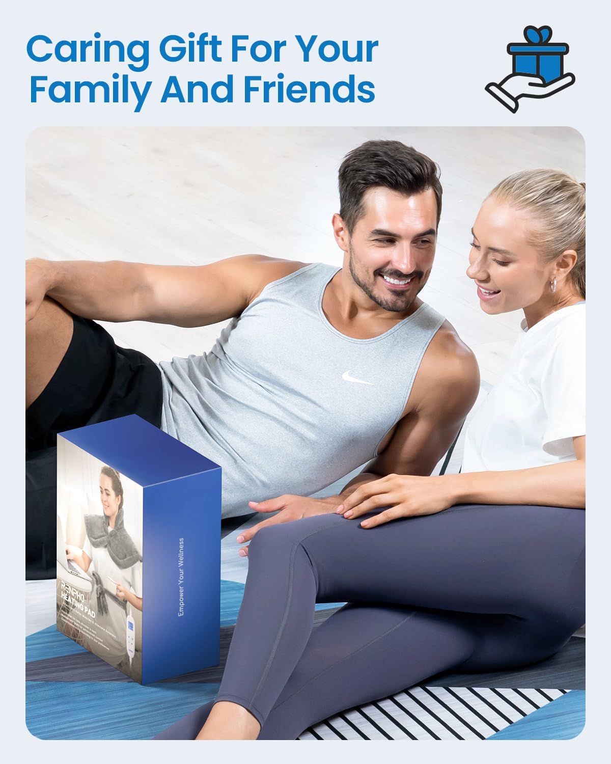 RENPHO Large Full Body Heating Pad, Christmas Gifts for Men Women, Electric Heat Pad for Neck and Shoulders and Back Pain Relief, Hsa Store Eligible Items, FSA Eligible, ETL Certified, 24"x37", Brown