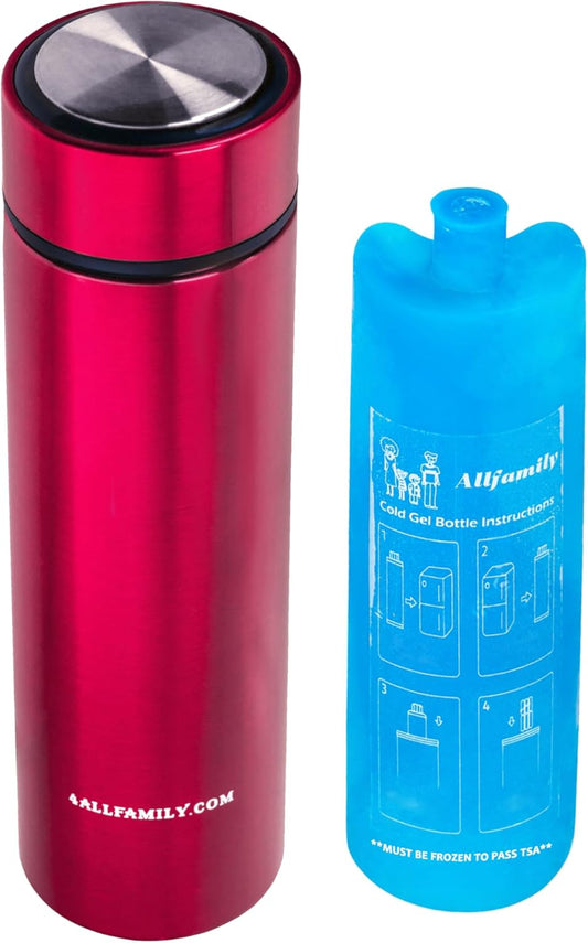 4ALLFAMILY Nomad Insulin Travel Case Cooler – 48H Non-Electric Insulin Cooler Travel Case TSA Approved with Lightweight Design – Air Traveling Friendly, Reusable Medium Red Thermo for Medications