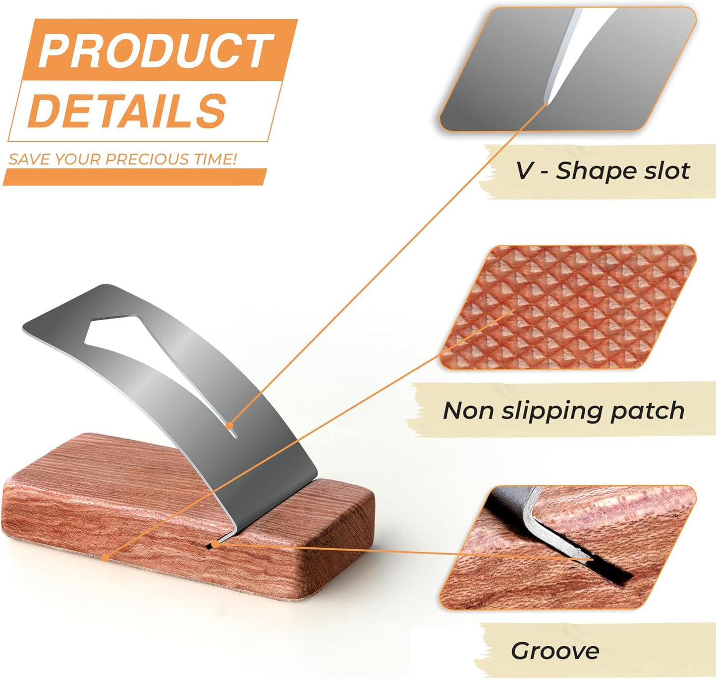 Savina Zipper Jig Tool, Hardwood & Stainless Steel Zipper Installing Tool for Dresses & Pants, Works with Various Sizes, Tool for Sewing.