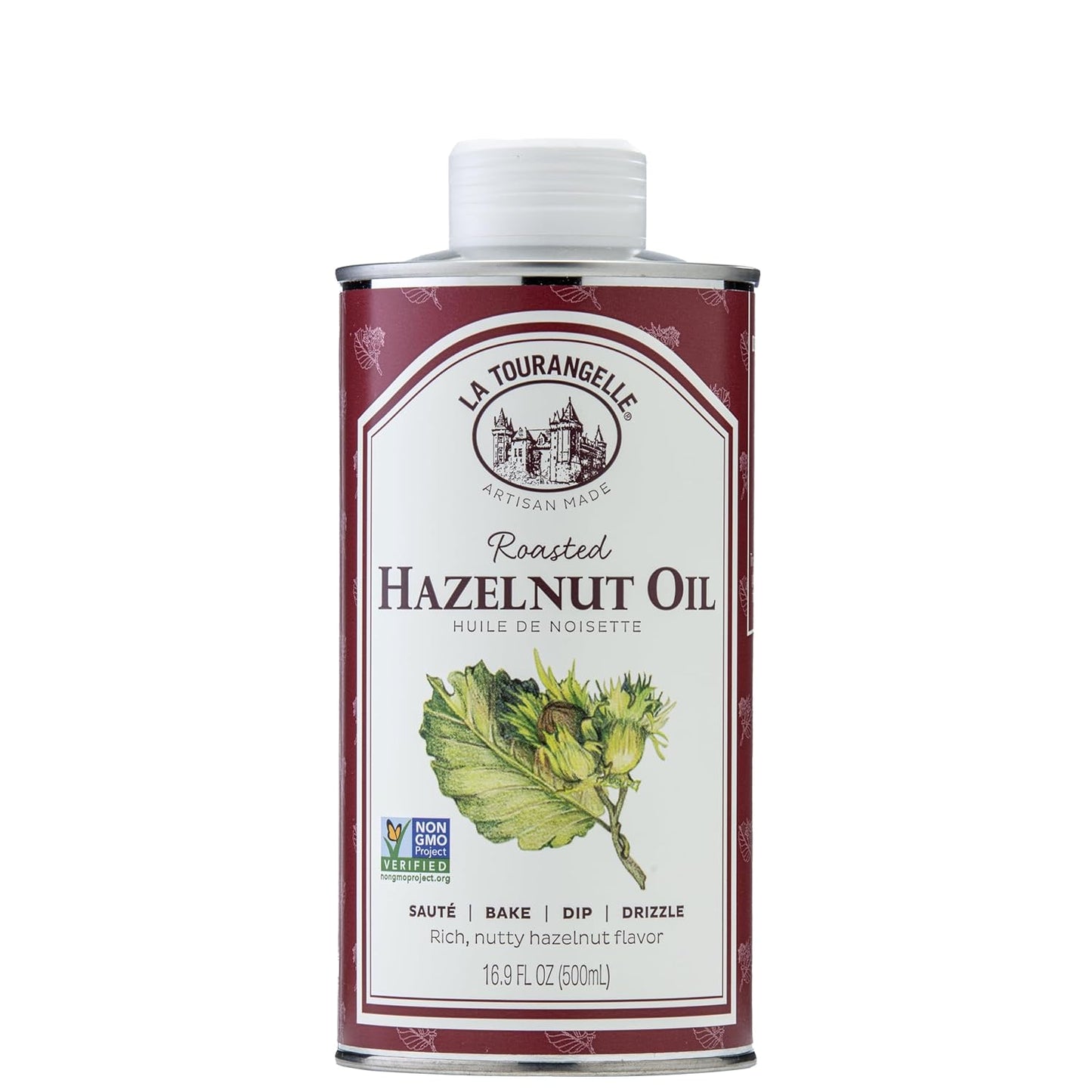 La Tourangelle Roasted Hazelnut Oil, High-Oleic Oil Great for Baking, Stir-Frying, and Vinaigrettes, 16.9 Fl Oz