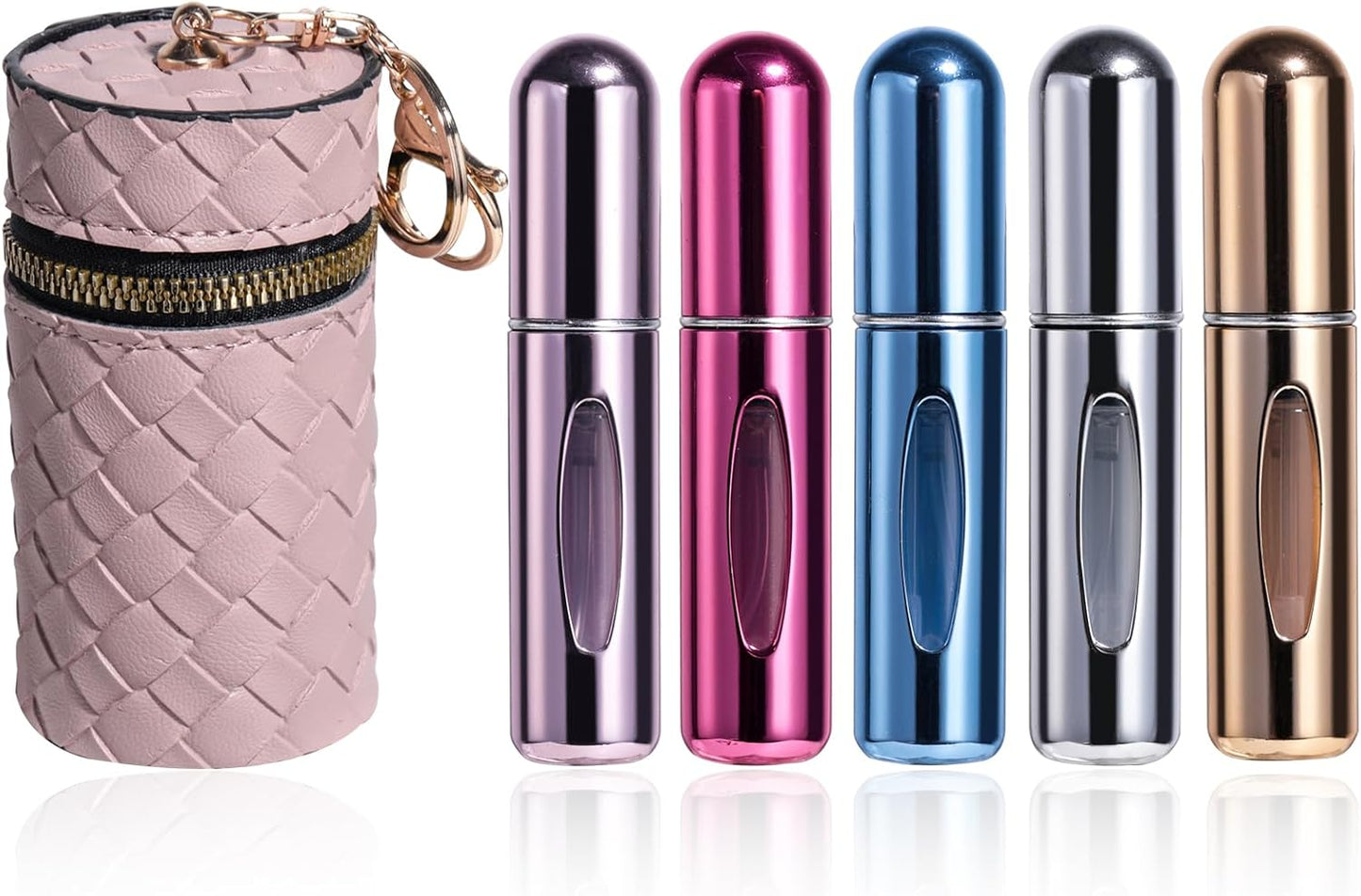 JPNK 5PCS Portable Mini Refillable Perfume Atomizer Bottle, Travel Size Spray Refillable Refill Bottle with bag