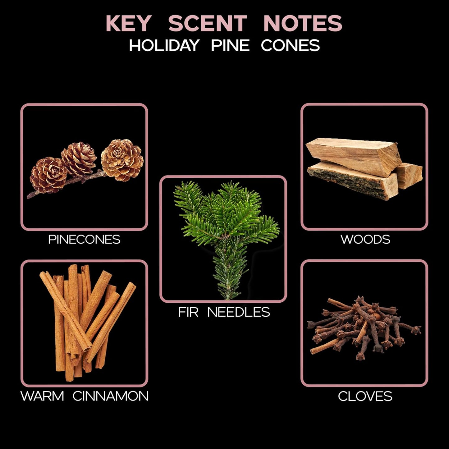 LOVSPA Reed Diffuser Set, Holiday Pine Cones Scented Oil Diffuser with Sticks, Home Fragrance Accessories for Bathroom Shelf Decor, Aroma Diffusers for Home or Office Desk, USA Made